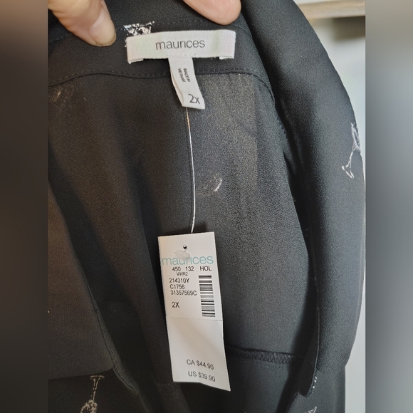 Maurices Black Patterned Shirt Jacket (Wine) - Picture 4 of 4